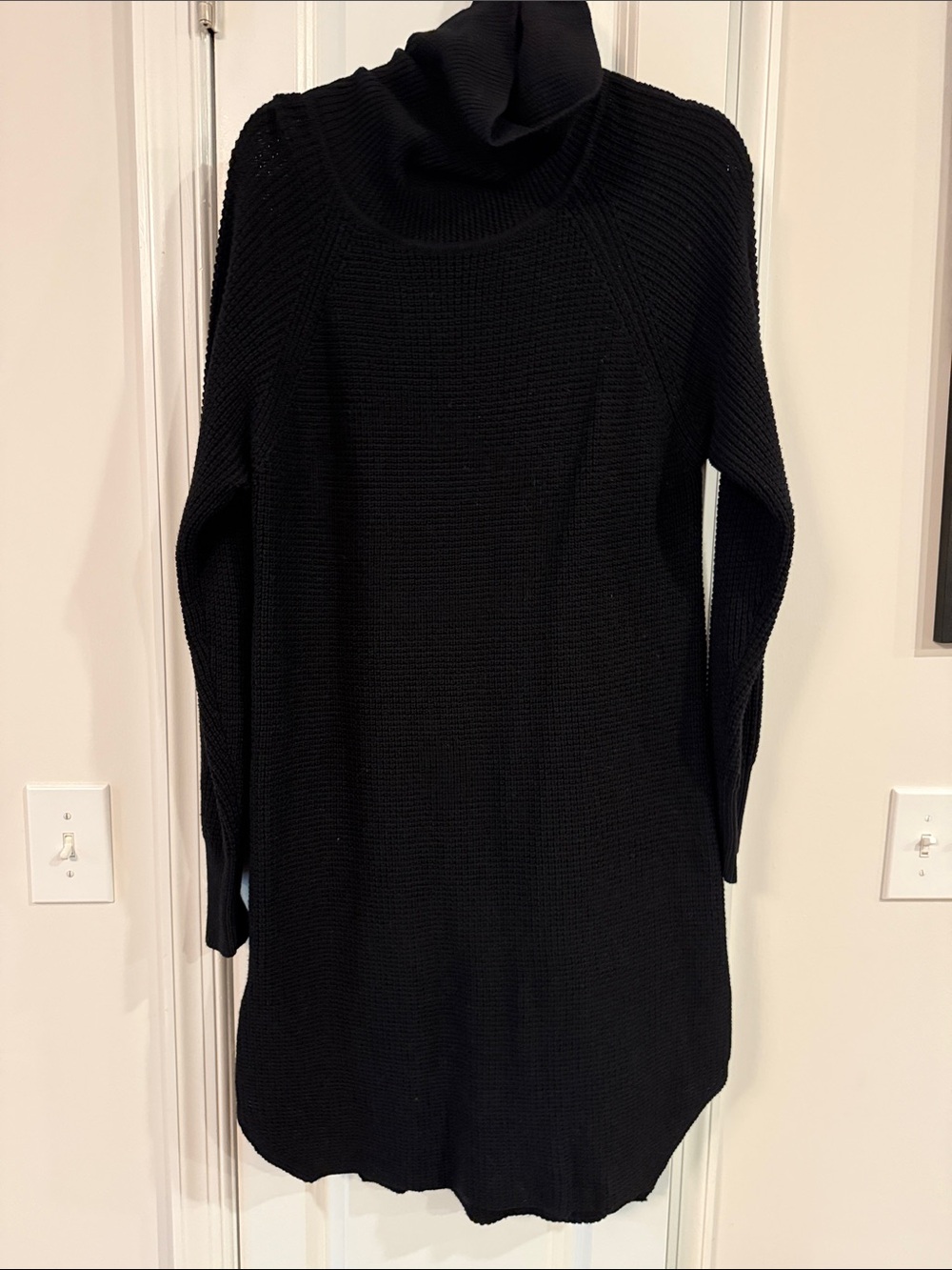 Wilfred Black Ribbed Turtleneck Sweater Dress